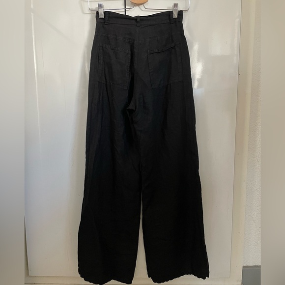 Enza Costa High Waist Wide Leg Linen Pants - Picture 5 of 6